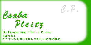 csaba pleitz business card